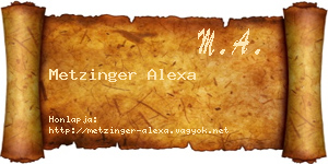 Metzinger Alexa névjegykártya